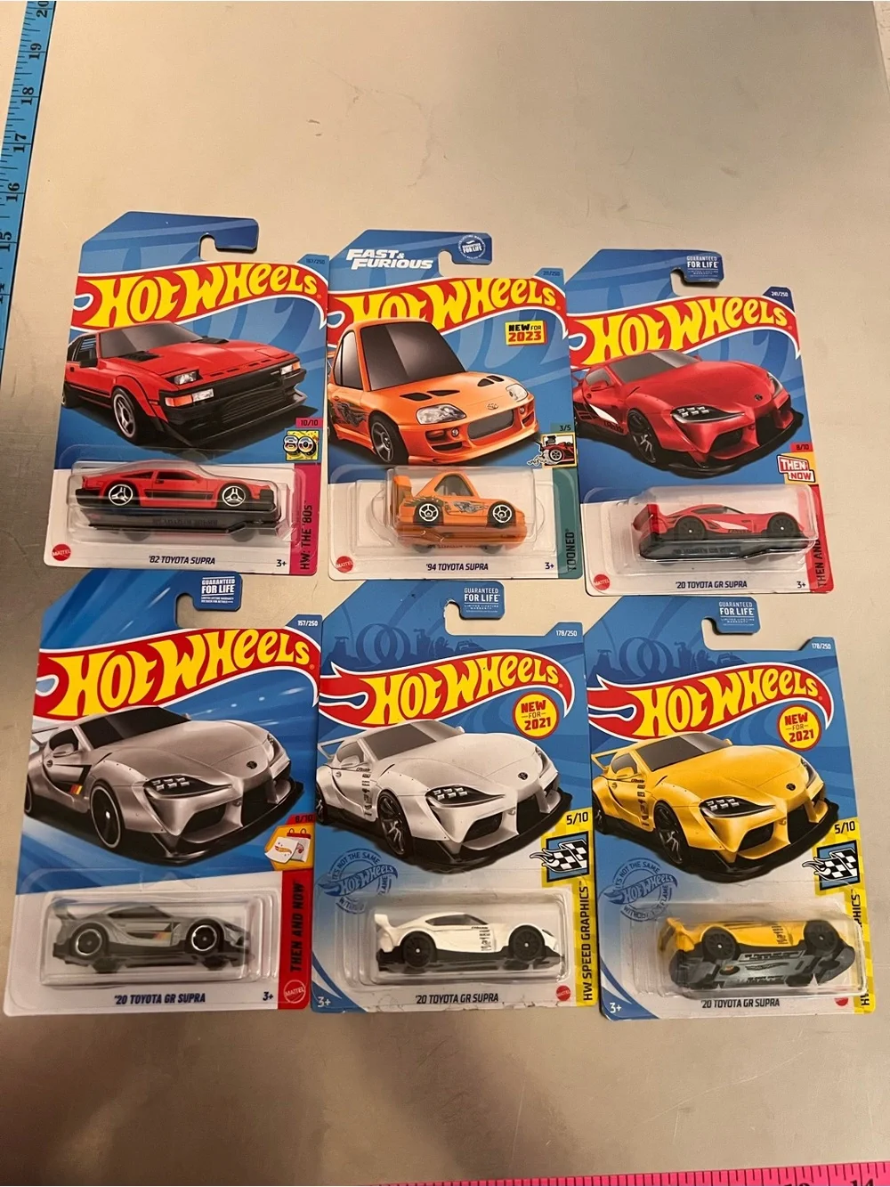 Hot Wheels Toyota Supra Evolution Lot 6 Cars Mk3 82 Mk4 94 FF Mk5 20 GR